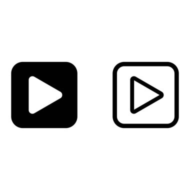 kare oynatma simgesi ayarlama vektörü. video düğmesi simgesi