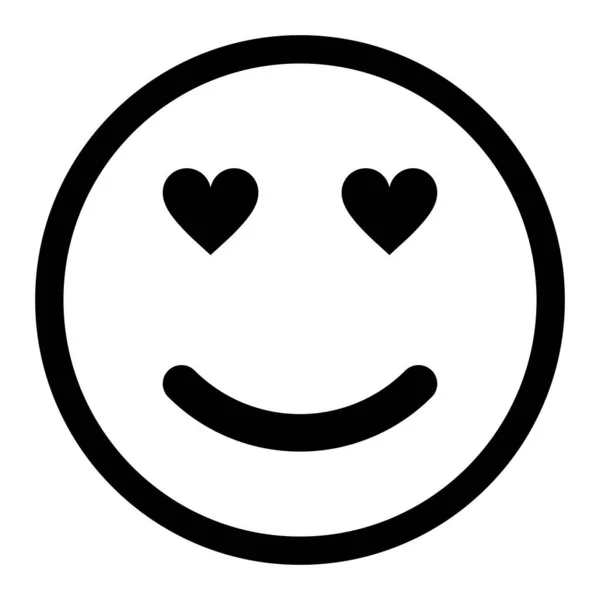 Ikone Der Liebe Emoticon Lächelndes Gesicht Symbol Liebessymbol Vektorillustration — Stockvektor
