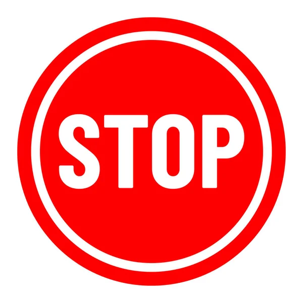 Vektor Červeného Kruhu Stop Stop Varovné Znaménko Izolované Bílém Pozadí — Stockový vektor