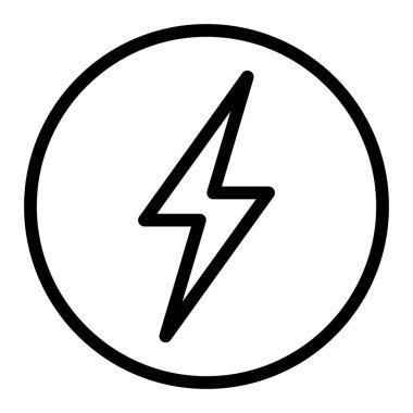 Gök gürültüsü ikon çemberi. Şimşek simgesi vektörü beyaz arkaplanda izole edildi. Güç simgesi. Şimşek gücü simgesi.