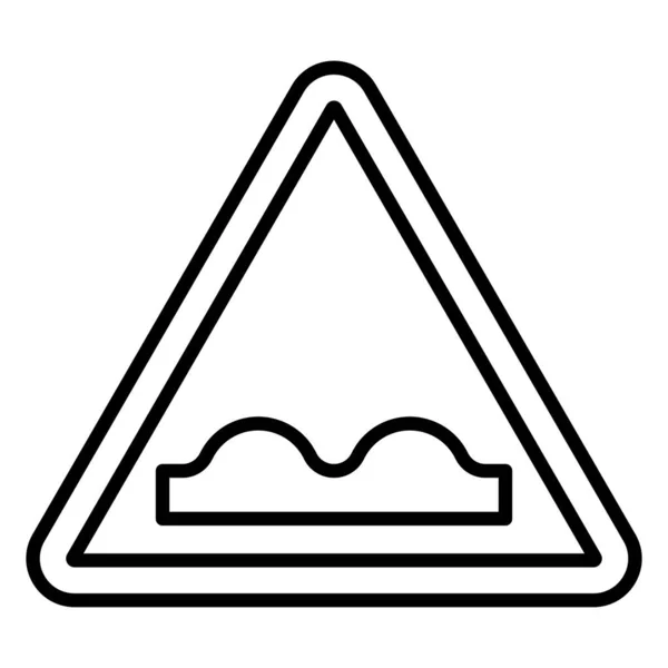 Неровная Дорожная Икона Линейном Стиле Дорожный Знак Предупреждение Неровный Вектор — стоковый вектор