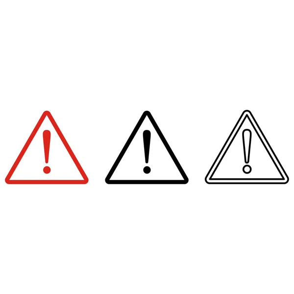 Precaución Icono Advertencia Conjunto Vector Signos Exclamación — Vector de stock
