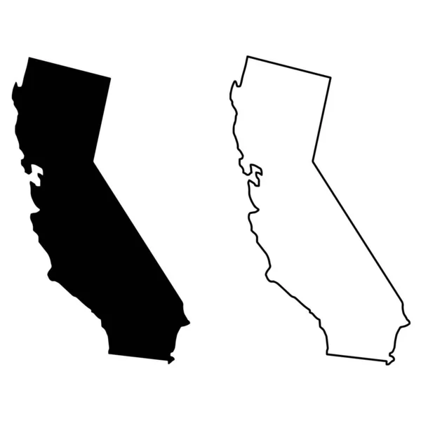 Καλιφόρνια Διάνυσμα Εικονίδιο Χάρτη Δύο Στυλ Που Απομονώνονται Λευκό Φόντο — Διανυσματικό Αρχείο