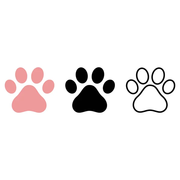 Знак Знак Лапы Собаки Различных Цветах Стилях Домашние Животные Символизируют — стоковый вектор