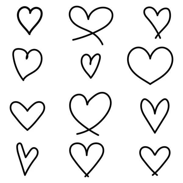 心线捆扎 手绘涂鸦爱线 为情人节设计 — 图库矢量图片
