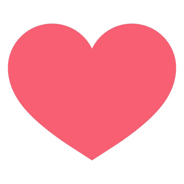 Romantik Kalp Aşkın Sembolü Sevgililer Günü Beyaz Arkaplanda Düz Kırmızı — Stok Vektör