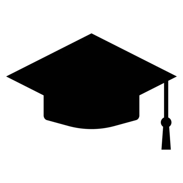 Graduation Hat Icon Graduation Cap Vector Icon Isolated White Background — Stock Vector