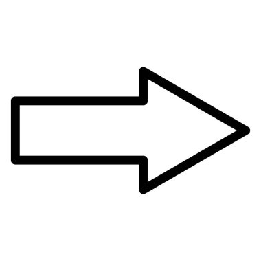 çizgi ok simgesi vektörü beyaz arkaplanda izole edildi. sağ ok simgesi