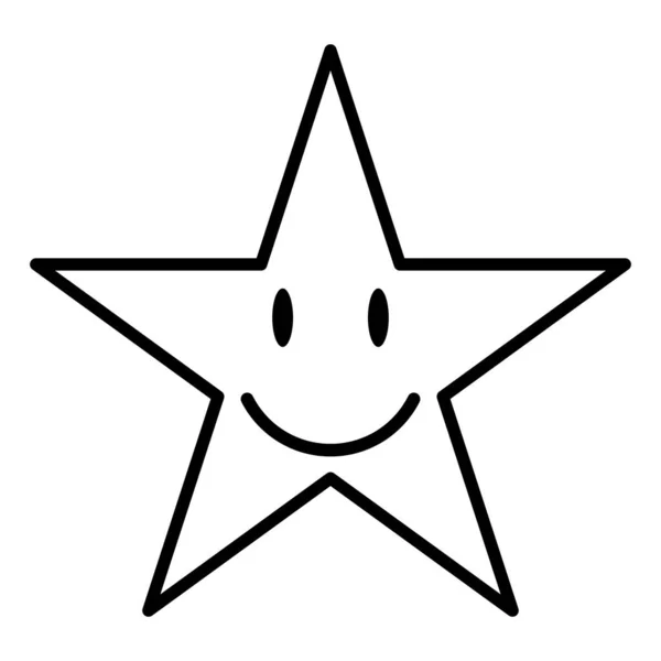 Icône Étoile Heureuse Icône Vectorielle Isolé Sur Fond Blanc Étoile — Image vectorielle