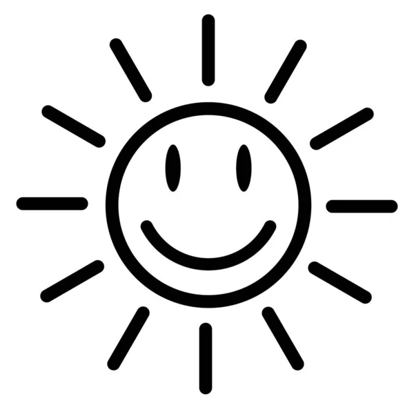 Счастливый Солнечный Вектор Икона Улыбающегося Солнца Концепция Летнего Времени — стоковый вектор