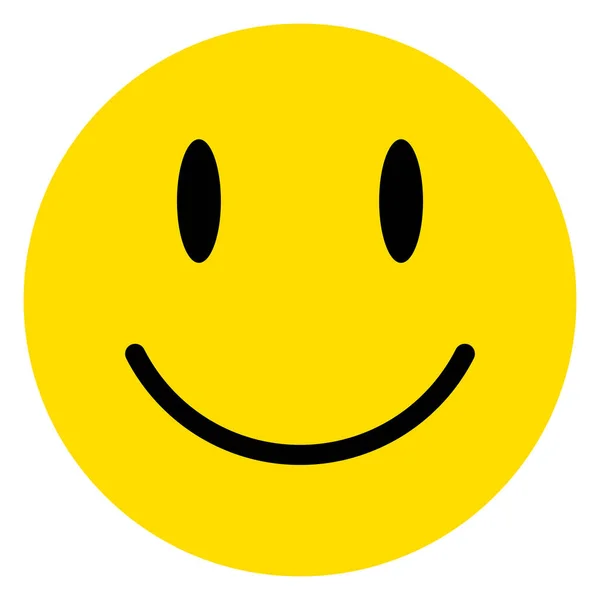 Vetor Ícone Emoji Sorriso Amarelo Ícone Rosto Feliz Amarelo Com — Vetor de Stock