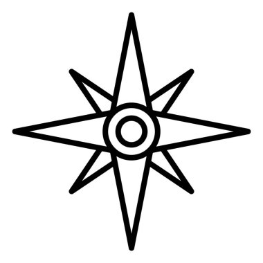 Beyaz arkaplanda izole edilmiş pusula simgesi vektörü