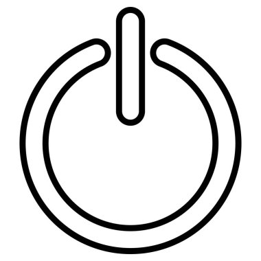 Beyaz arkaplanda güç simgesi vektörü çizgisi izole edildi. Simgeyi kapat. Simgeyi kapat