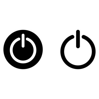 güç simgesi beyaz arkaplanda izole edilmiş vektör. Simge vektörünü kapat. simgeyi kapat