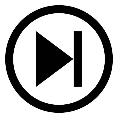 Beyaz arkaplanda izole edilmiş düğme simgesi vektörünü atla. Sonuna geç, sonraki, müzik çalar düğmesine geç 