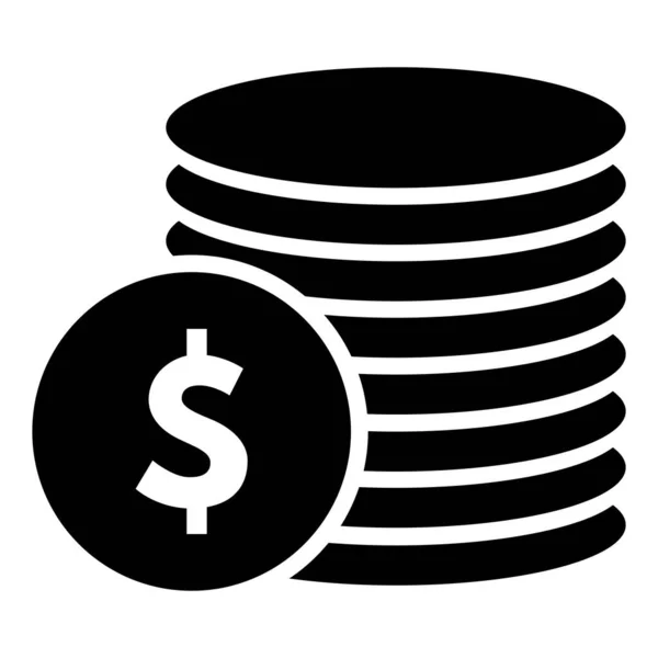 Ikonen För Dollarpengar Betalningssystemtecken Mynt Och Dollarcent Sign Isolerad Vit — Stock vektor