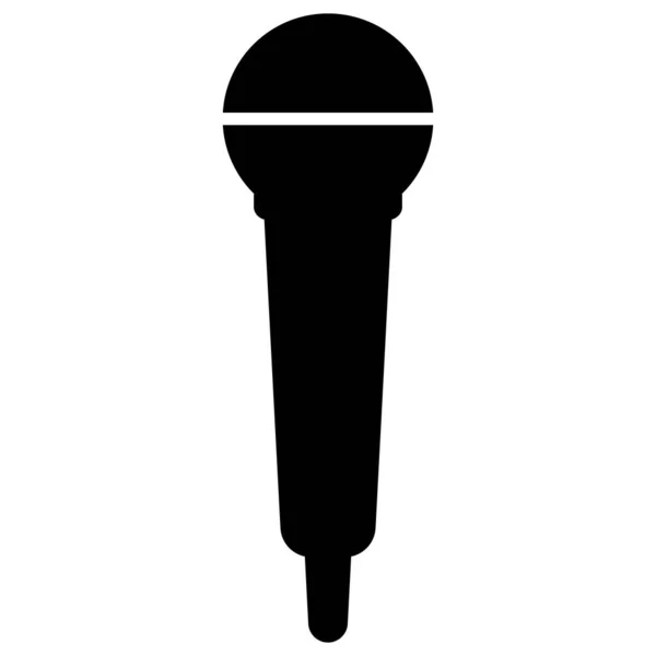 Icône Microphone Noir Vecteur Isolé Sur Fond Blanc — Image vectorielle