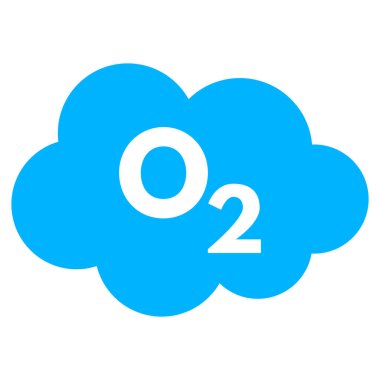 Mavi Oksijen Bulutu vektörü. Oksijen bulut simgesi. Oksijen simgesi 