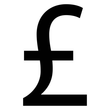 İngiliz Pound para sembolü beyaz arka planda vektör. Sterling işareti