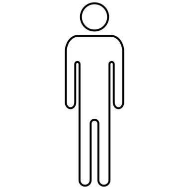 Beyaz arkaplanda insan simgesi vektörü izole edildi . 