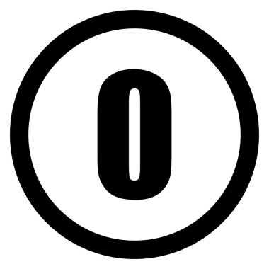 0 numaralı simge dairesi vektörü beyaz arkaplanda izole edildi. Sıfır numaralı simge