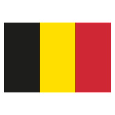 Beyaz arkaplanda izole edilmiş Belçika bayrağı vektörü