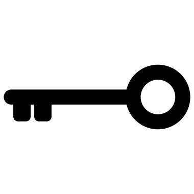 Moda tarzında anahtar simge arkaplanda izole edildi. Vektör illüstrasyonu