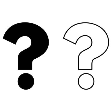 Soru işareti simgesi vektörü beyaz arkaplanda izole edildi