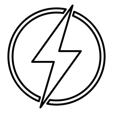 Ana hatlı elektrik ikonu. Güç simgesi vektörü. Güç düğmesi simgesi. Elektrik güç işareti