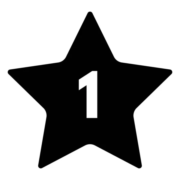 Estrella Negra Con Número Aislado Sobre Fondo Blanco Ilustración Vectorial — Archivo Imágenes Vectoriales