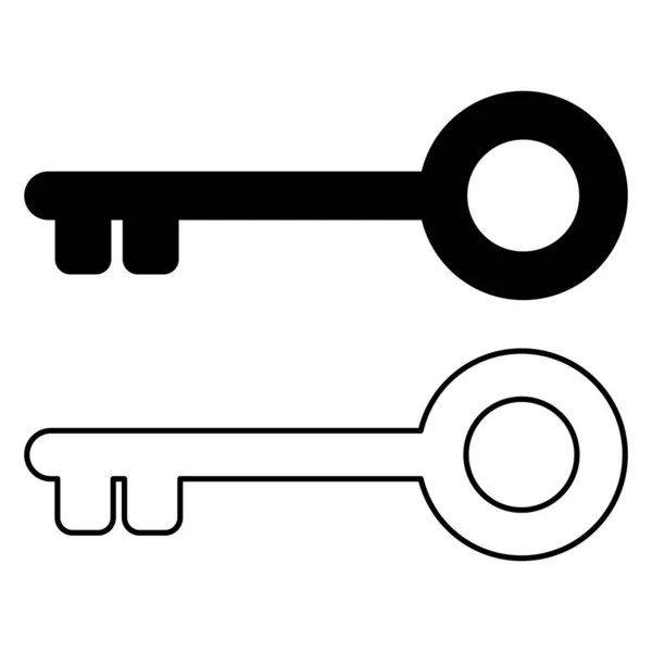 Schlüsselsymbol Zwei Stilen Schlüsselvektorsymbol Schlüsselsymbol — Stockvektor