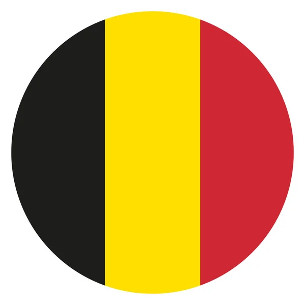 Okrągły Wektor Flagi Belgii Izolowany Białym Tle Krąg Flagowy Belgii — Wektor stockowy