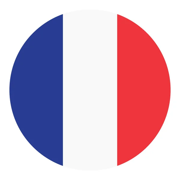 Rond Frankrijk Vlag Pictogram Franse Vlag Cirkel Vectorillustratie — Stockvector
