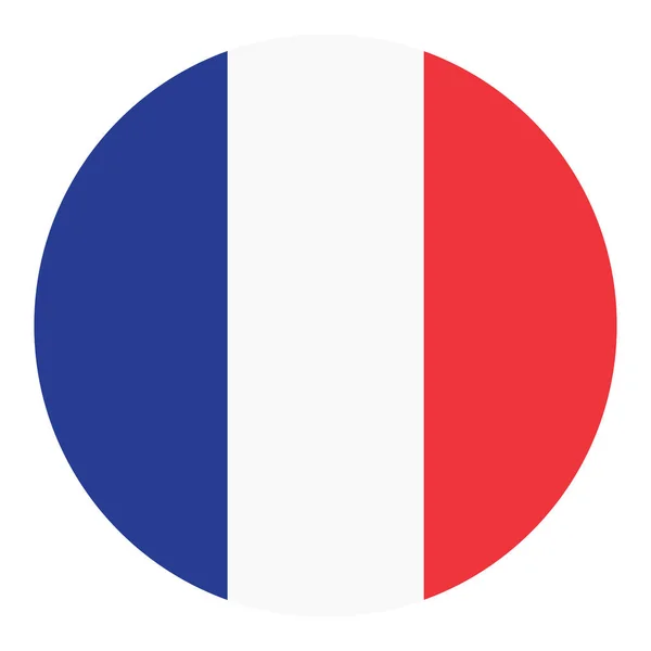 Icône Drapeau Rond France Cercle Drapeau Français Illustration Vectorielle — Image vectorielle