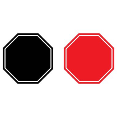 Boş durma simgesi kırmızı ve siyah renklerde vektör ayarla