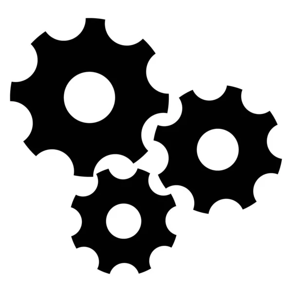 Settings Icon Vector Cogwheel Gears Icon Isolated White Background — Stock Vector