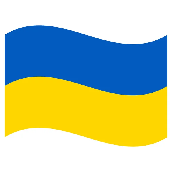 Wellige Ukraine Flagge Vektor Isoliert Auf Weißem Hintergrund — Stockvektor