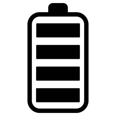 Beyaz arkaplanda tam pil ikonu vektörü izole edildi. Tam şarjlı pil simgesi