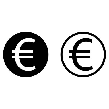 Avrupa ikon çemberi iki şekilde ayarlandı. Euro para birimi simgesi vektörü