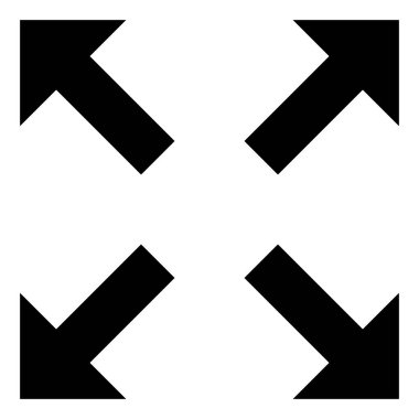 Tam ekran simge vektörü. Beyaz arkaplanda tam boyut düğmesi simgesi izole edildi