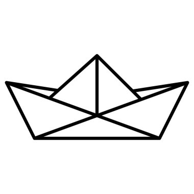Kağıt tekne simgesi vektörü beyaz arkaplanda izole edildi