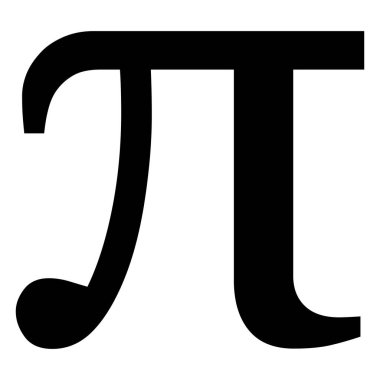 Pi sembolü simge vektörü. Beyaz arkaplanda Pi Yunan harf simgesi izole