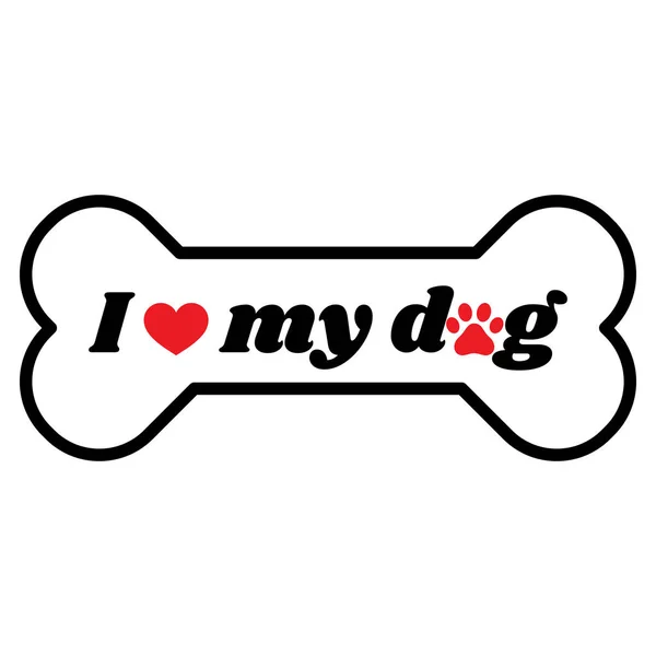 Λατρεύω Σχέδιο Του Σκύλου Μου Κόκκαλο Του Σκύλου Διάνυσμα — Διανυσματικό Αρχείο