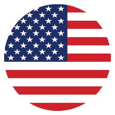 Amerikan bayrağı etrafında. ABD bayrağı düğmesi. Amerikan bayrak düğmesi vektörü