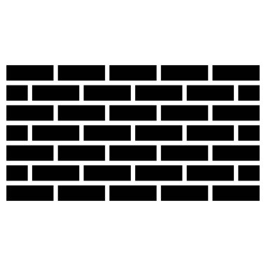 Duvar simgesi. Beyaz arkaplanda tuğla duvar simgesi vektörü izole edildi