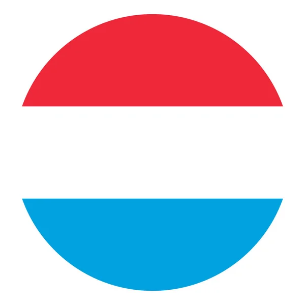 Круглый Флаг Люксембурга Вектор Флага Люксембурга — стоковый вектор