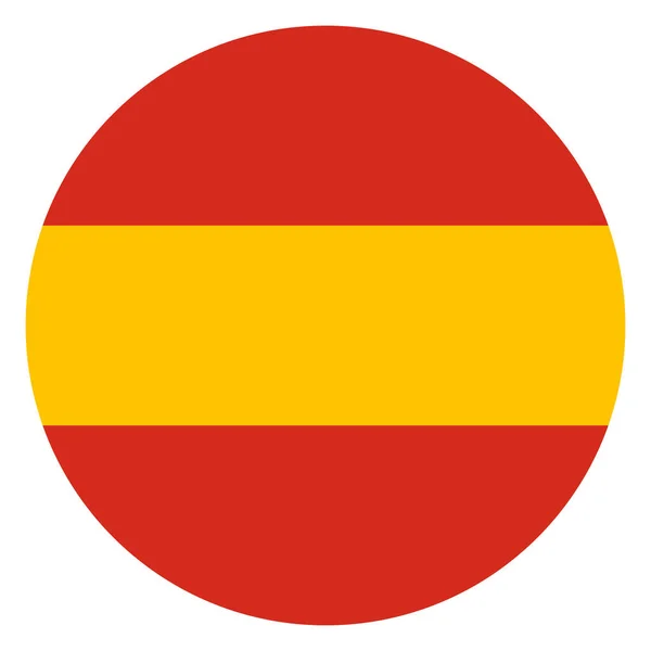 Στρογγυλή Spain Σημαία Διάνυσμα Εικονίδιο Απομονώνονται Λευκό Φόντο Κουμπί Σημαίας — Διανυσματικό Αρχείο