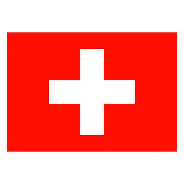 Флаг Швейцарии Флаг Швейцарии Векторная Иллюстрация Изолирована Белом Фоне — стоковый вектор