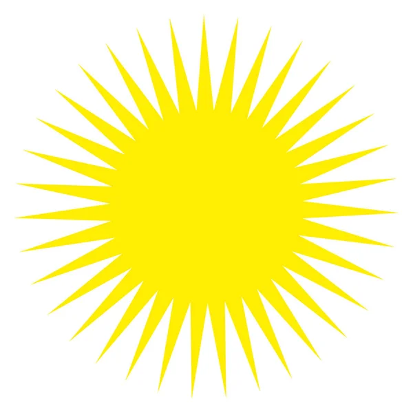Vector Icono Sol Amarillo Aislado Sobre Fondo Blanco — Vector de stock