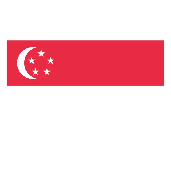 Singapore Flagga Vektor Illustration Isolerad Vit Bakgrund — Stock vektor